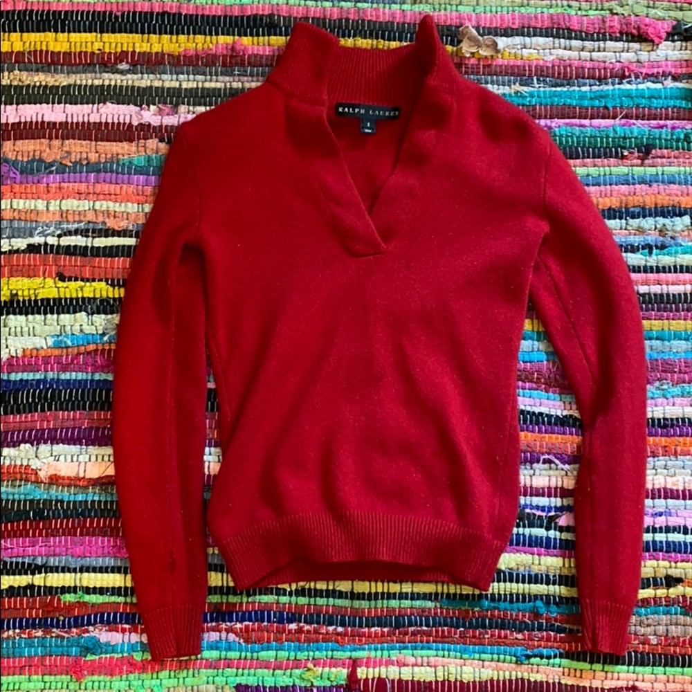 Ralph lauren red cashmere. Size small.